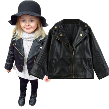 Baby Girl Jacket Kids Clothes PU Leather Girls Jackets Children Outwear For Baby Girls Boys Zipper Clothing Coats Costume HOOLER