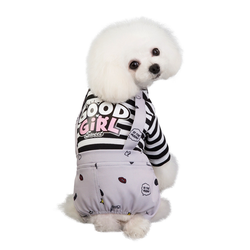 Puppy Cute Clothes Pet Dog Pajamas Pet Overalls Warm Clothes Puppy Coat Cat Printing Shirt Jumpsuit Apparel Costume in stock