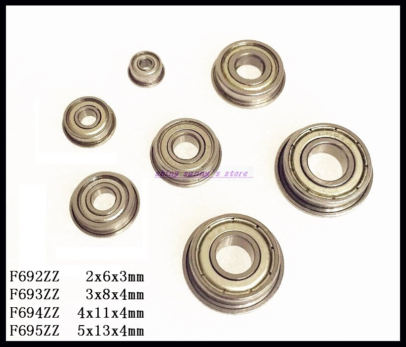 5-8pcs/Lot F692ZZ , F693ZZ , F694ZZ , F695ZZ Flange Bearing Deep Groove Ball Bearing Mini Ball Bearing Brand New