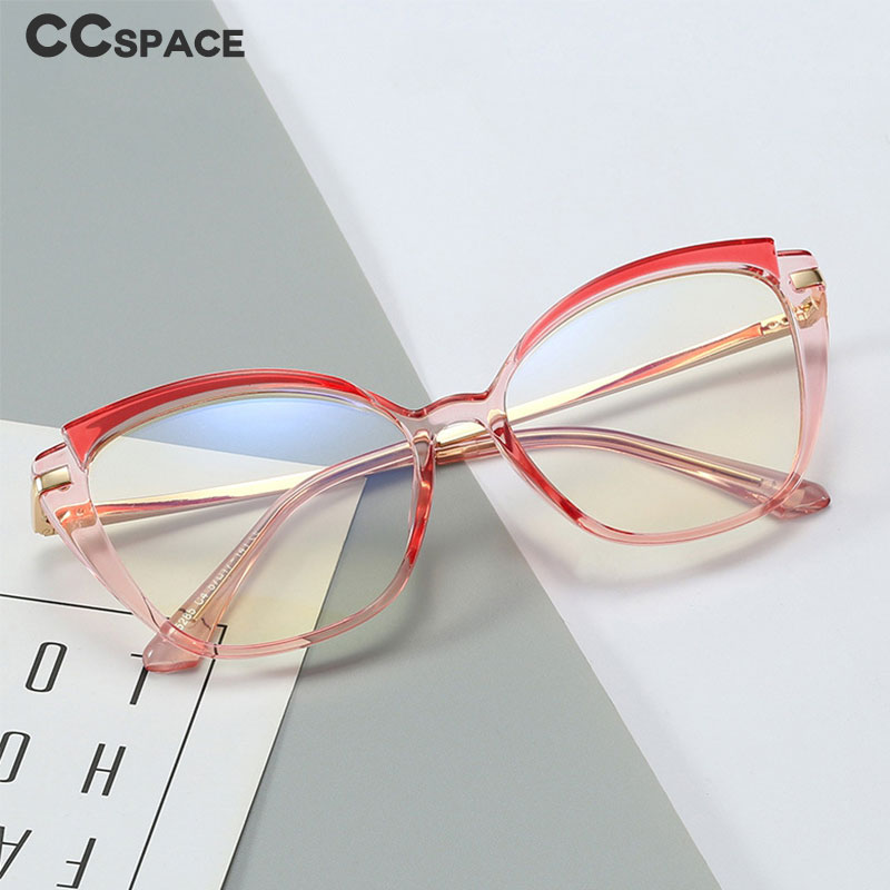 48268 Plastic Titanium Anti Blue Glasses Frames Cat Eye Women Optical Fashion Computer Glasses