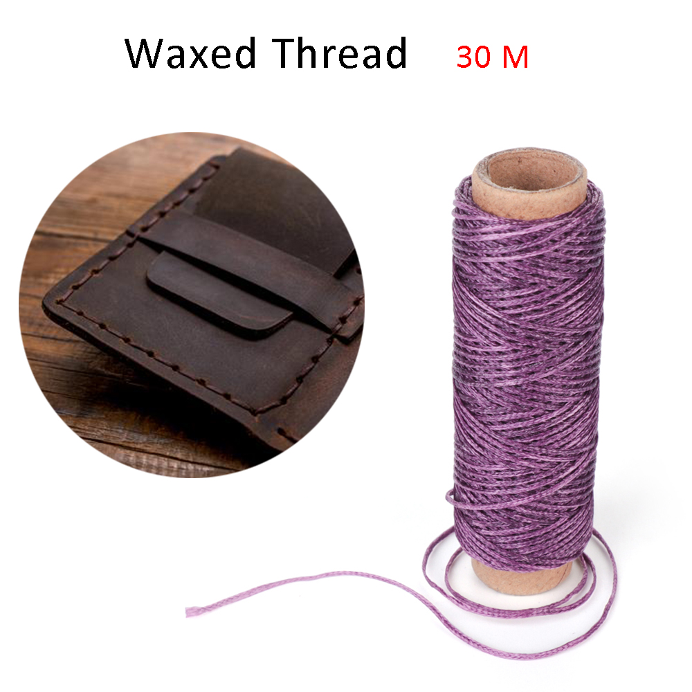 30Meters/Roll Durable 1mm 150D Leather Waxed Thread Cord for DIY Handicraft Tool Hand Stitching Thread Flat Waxed Sewing Line