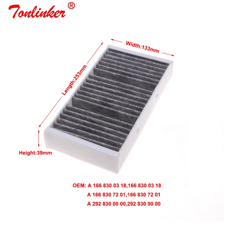 Cabin Filter A1668300318 2 Pcs For Mercedes GLE-CLASS W166/ GLE Coupe C292/GLS X166/ 2015-2019 Model Car Built in Carbon Fiilter