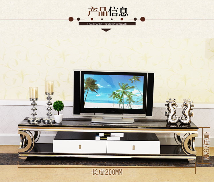 Natural marble Stainless steel TV Stand modern Living Room Home Furniture tv led monitor stand mueble tv cabinet mesa tv table