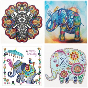 5D DIY Special Shaped Drill Diamond Painting Elephant Cross Stitch Diamond Embroidery Picture Mosaic Craft Kits Home Decor Gift