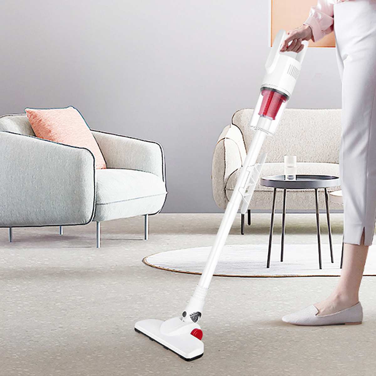 12000Pa 2 In 1 Portable Handheld Cordless Vacuum Cleaner Strong Suction Dust Collector Stick Aspirator Led Light Stick Handheld