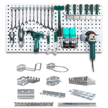 Galvanized Steel Pegboard Organizer Home Woodworking Parts Hand Power Screwdriver Calipers Drill Bit Storage Tool Box Bag