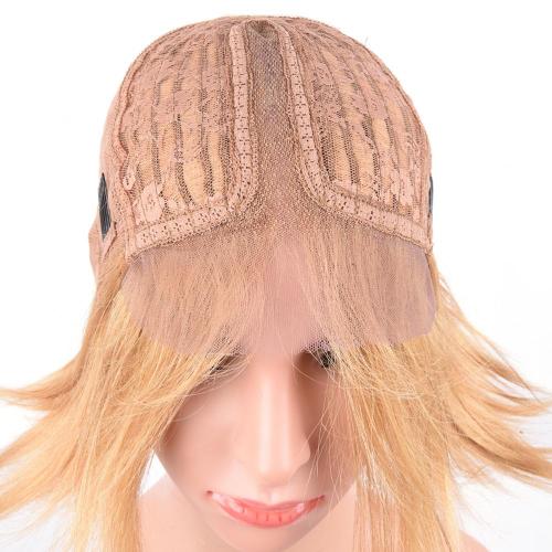 100% NATURAL HAIR LIGHT BROWN COLOR SWISS LACE WIG