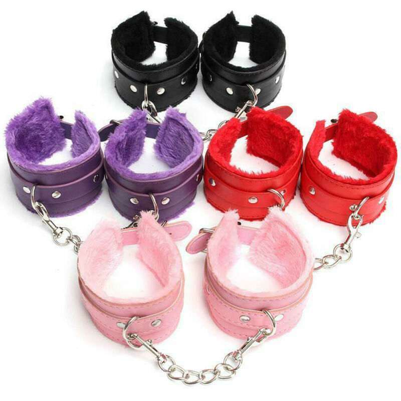 New Hot Sexy PU Leather Wrist Handcuffs Ankle Shackles Adjustable Restraint Cuff Belt Body Bondage Bracelet Exotic Accessories