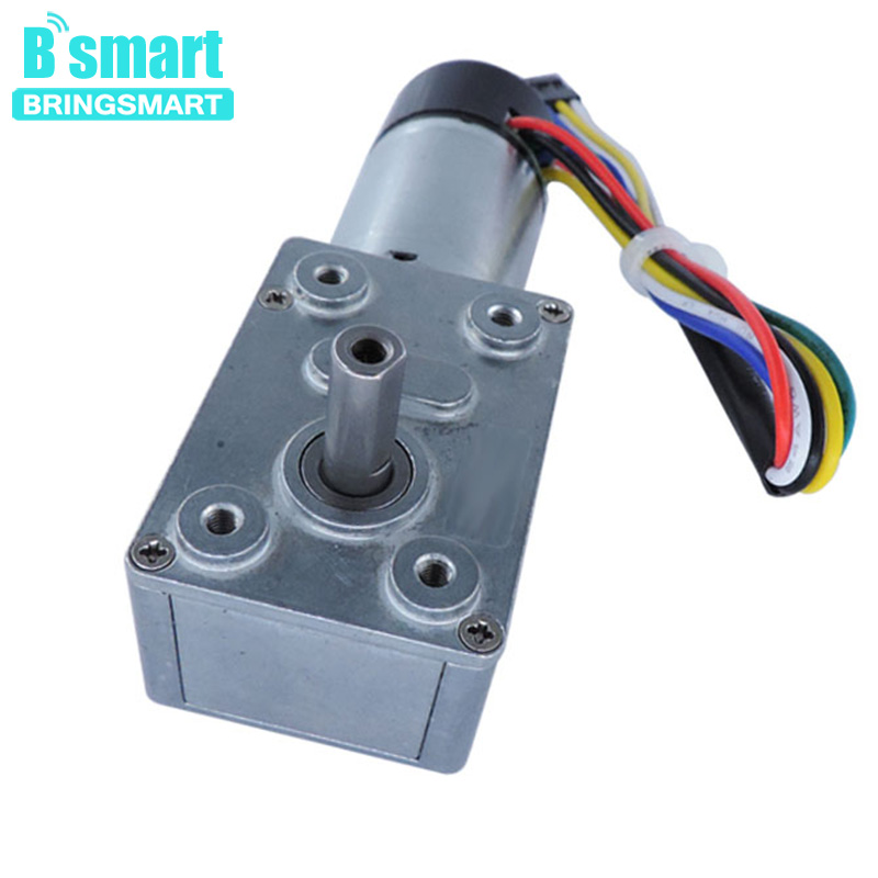 JGY-370GB Worm Gear DC Encoder Motor 12V 5-128RPM Cover Dustproof Self-Lock Reversible For Automatic Curtain Machinery Parts