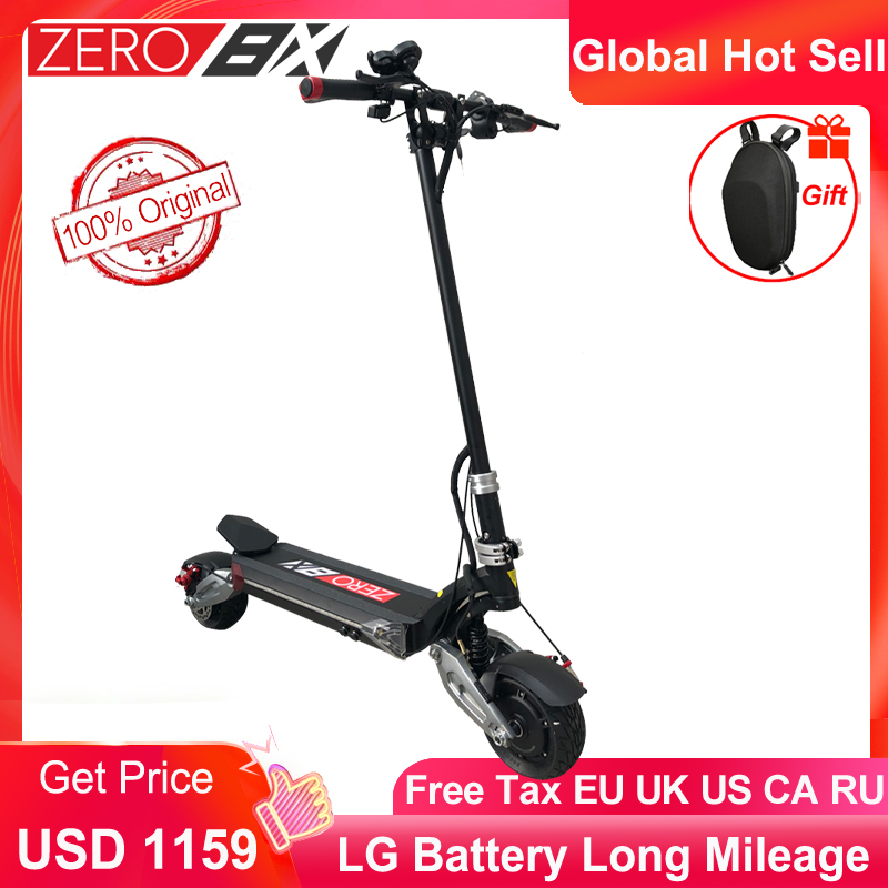 Newest Zero 8X Mini electric scooter dual motor 52V1600W off-road 55km/h Wide wheel scooter Folding handle double charger
