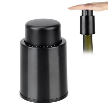 1pc Black ABS Vacuum Wine Bottle Stopper Sealed Storage Wine Stopper Bar Tools Wine Cork Wine Cap Keep Fresh Barware