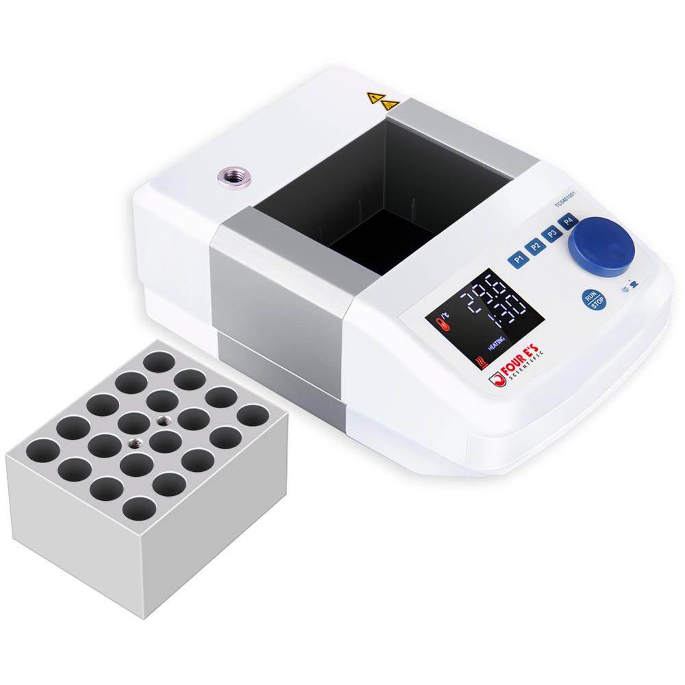 FOURE'S Scientific Dry Bath Incubator LED Display Digital Lab Drying Equipment with 20 * 1.5ml Block RT 5-150 Degree