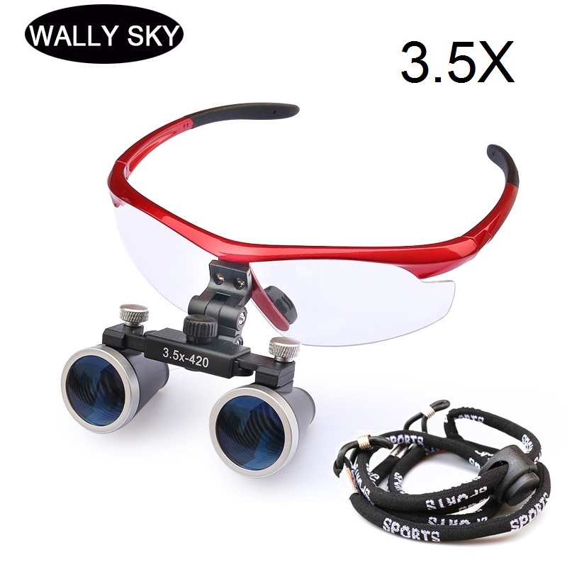 Head Wearing Dental Loupe Ultralight Binocular Magnifier Dentist Surgical Dental Glasses for Dental Surgery Angle Adjustable