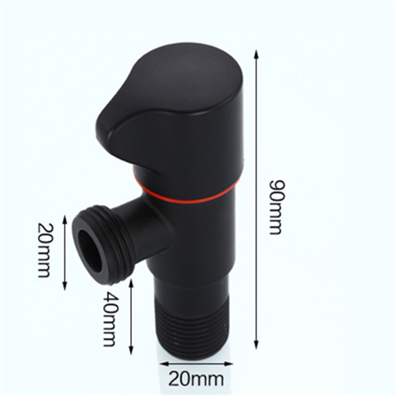 Bathroom Black Paint Angle Filling Valve Faucets Fine Copper Kitchen Cold and Hot Mixer Tap Accessories Standard G 1/2 Threaded