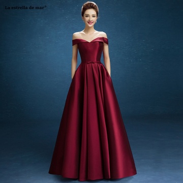 Robe Demoiselle D'honneur 2021 New Satin Boat Neck A Line Burgundy Bridesmaid Dresses Long Real Photo Wedding Party Gown