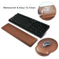 PU Leather Mouse Pad Wrist Support and Keyboard Wrist Rest Memory Foam Set for Computer, Laptop, Mac, Gaming and Office, Durable