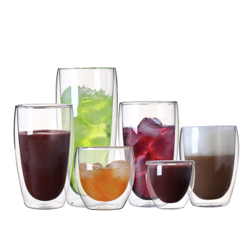 Heat-resistant Double Wall Glass Cup 1 Pcs, Creative Beer Mug Tea Mugs Beer Coffee Cup Set Handmade Transparent Drinkware