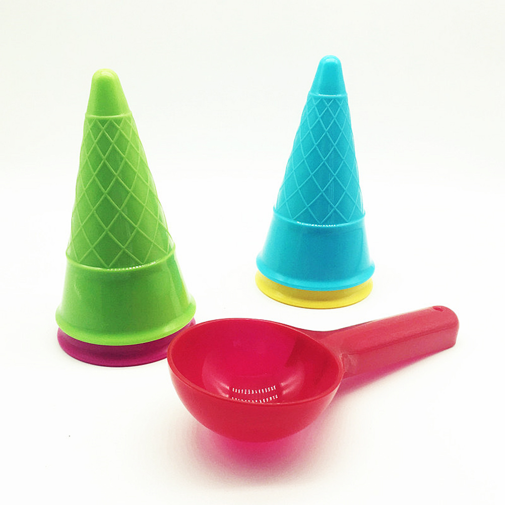 5 Pcs/Lot Cute Ice Cream Cone Scoop Sets Beach Toys Sand Toy For Kids Children Educational Montessori Summer Play Set Game Gifts