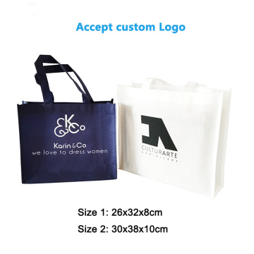 Wholesale Promotional 100pcs Custom Logo Non woven bags for Wedding Party Cheap Durable Shopping Bag for Clothing Gift