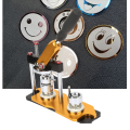 high quality badge maker rotating button making machine with 100pcs pin bage free paper cutter