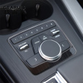 For Audi A4 B9 A5 Car Accessories Control Gear Shift panel Water Cup Holder Styling decorative strip Interior Cover trim Sticker