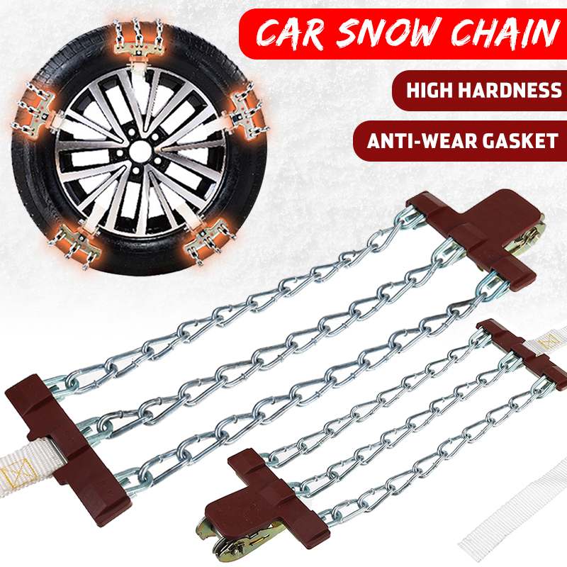 2Pcs Adjustable Steel Truck Car Wheels Tyre Tire Snow Ice Chains Belt Winter Anti-skid Vehicles SUV Wheel Chain Mud Road Safe
