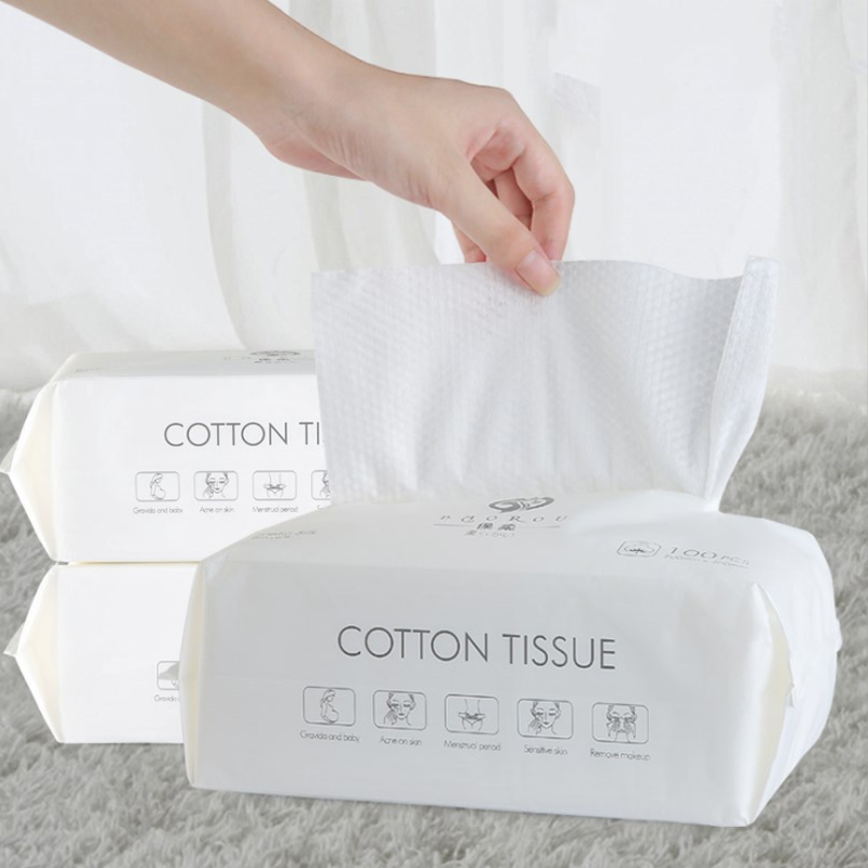 100Pcs/Pack Net Weave Disposable Cotton Towel Washing Face Pad Removable Tissue Cosmetic Makeup Remover Tool Wet Dry Cloth Wipes