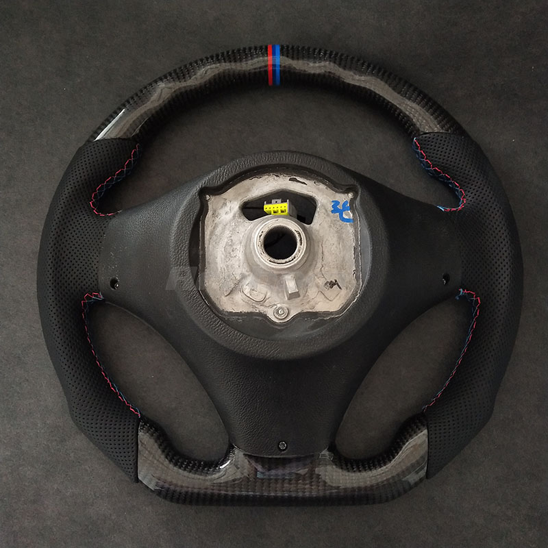 100% Real Carbon Fiber Alcantara Leather Car Steering Wheel For BMW E90 320i 325i 330i 335i E87 120i 130i 120d No Paddle