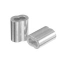 100pcs 5/64 inch (2mm) Diameter Wire Rope Aluminum alloy Sleeves Clip Fittings Loop Cable Crimps Ferrule Stop Wire Rope Cable