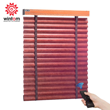 Electric Wooden Shutter Shades Blinds Roller Blinds For Bedroom Balcony Shades For Living Room Home Window Size Customizat