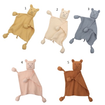 2021 Cute Organic Muslin Soft Blanket Animal Toy Baby Plush Toy Handkerchief Appease Towel A2UB