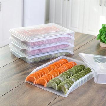 1 Pc Dumpling Tray Plastic Single Layer Sealed Food Container Storage Box Refrigerator Crisper Fridge Freezer Food Fresh Keeping