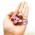 Bescon Deluxe Golden and Purple Enamel Solid Metal Polyhedral Role Playing RPG Game Dice Set of 7 for Dungeons & Dragons