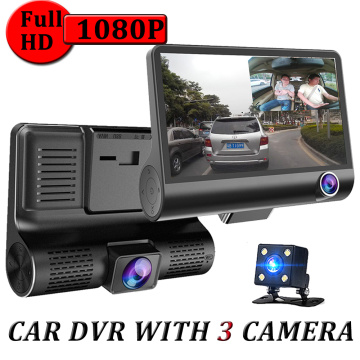 4.0 Inch IPS Screen Car Black Box 3 Cameras Lens Dual Lens Video Recorder Car DVR Car Camera Dash Cam with Rearview Camera