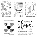 Heart Prints Cheers To You Sentiments Of Love Cut Pugs stamp set Transparent Clear Silicone Stamp for DIY Photo Album Craft