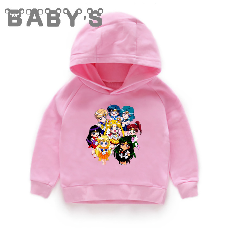 Children Hooded Hoodies Kids Sailor Moon Cartoon Cute Sweatshirts Toddler Baby Pullover Tops Girls Boys Autumn Clothes,KMT5195