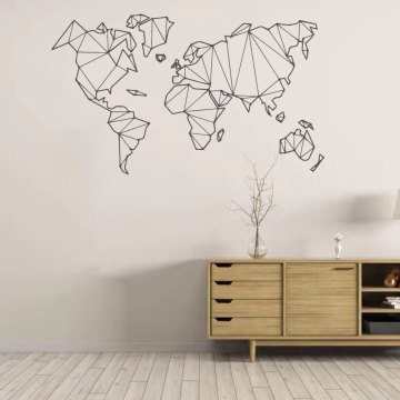 Large Size Geometric World Map Wall Sticker Vinyl Mural Removable Stickers Home Living Room Decoration Accessories Bedroo