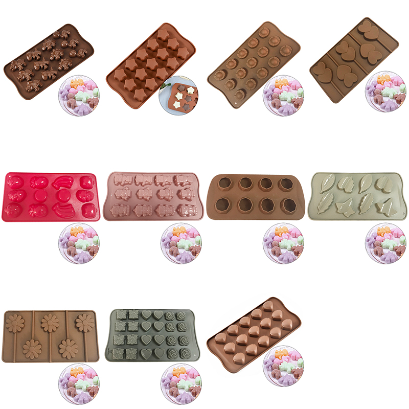 New Silicone Chocolate Star Mold Chocolate Baking Tools 3D Chocolate Molds Christmas Chocolate Candy Mold