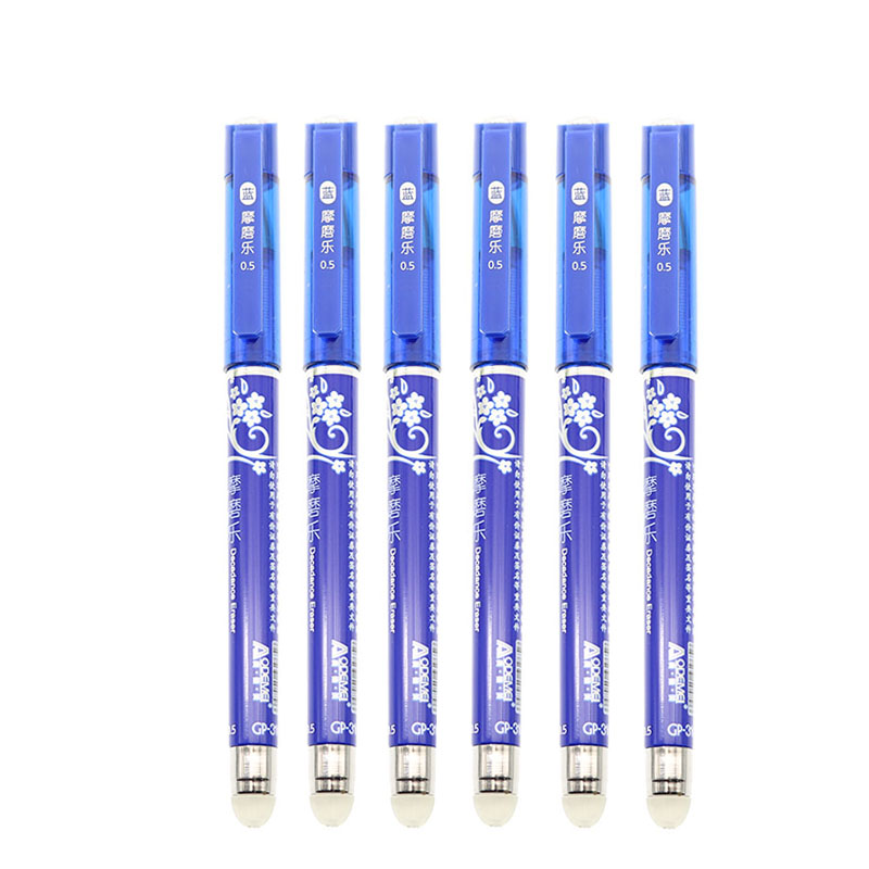 6pcs Rewritable Pen 0.5mm Refill Blue/Black Ink Magic Pen School Student Exam Replacement Tool Office Writing Stationery