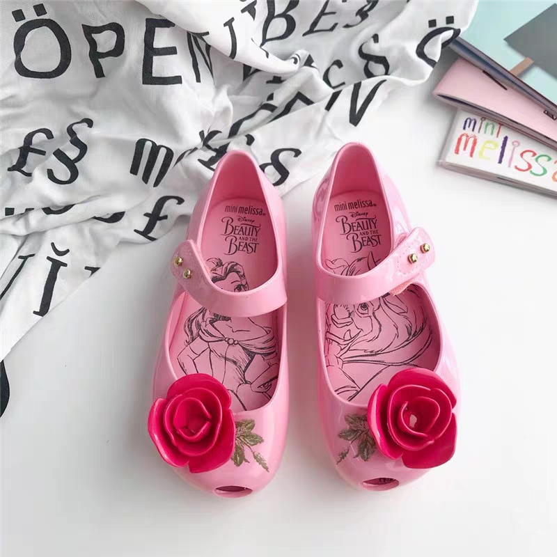 Mini Melissa Lovely Flower Girl Jelly Shoes Beach Sandals 2020 New Baby Shoes Melissa Sandals Kids Non-slip Princess