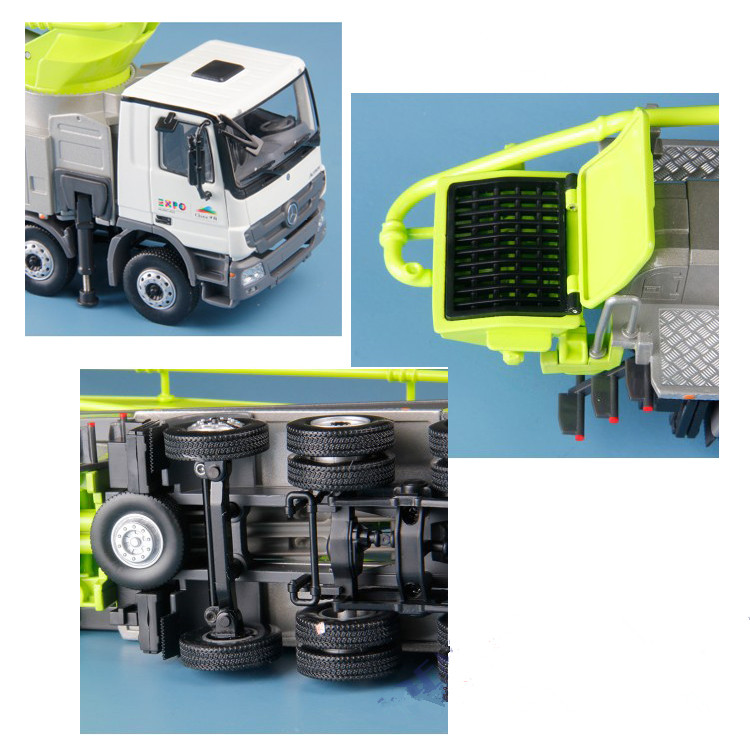 Exquisite 1:38 ZOOMLION 64X-6RZ Concrete Pump Truck Carbon Fiber Engineer Machinery Collectible Diecast Toy Model for Decoration