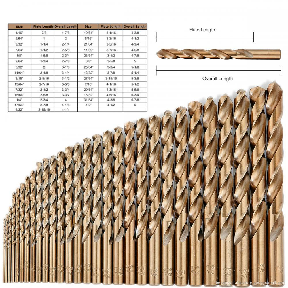 Metric HSS M42 Cobalt Twist Drill Bits Set