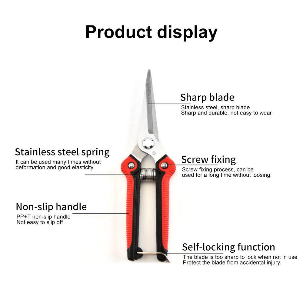 High Quality Anti-Slip Gardening Pruning Shear Scissor Stainless Steel Cutting Tools Set Pruner Tree Cutter Home Tools NEW