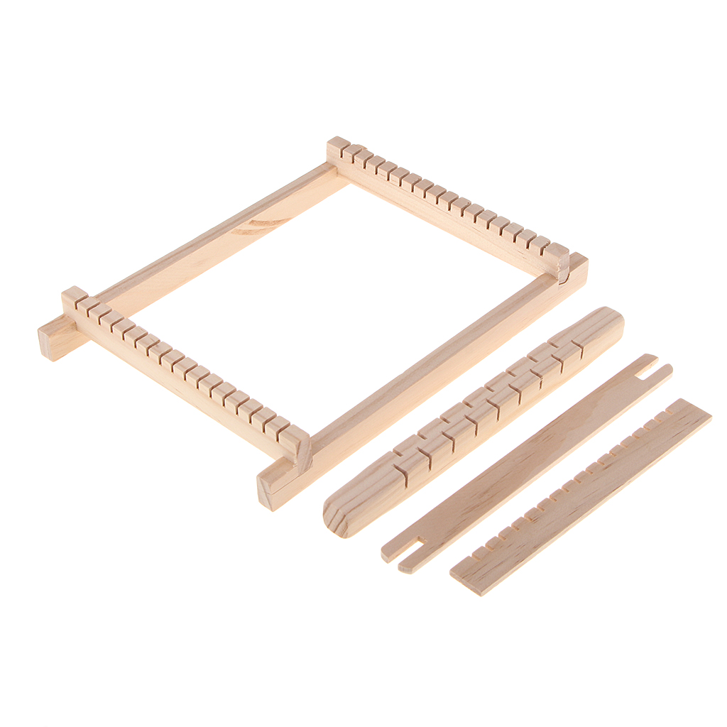 Wooden Traditional Weaving Loom Knitting Tools Handloom Machine Frame with Accessories for DIY Hand Weaving