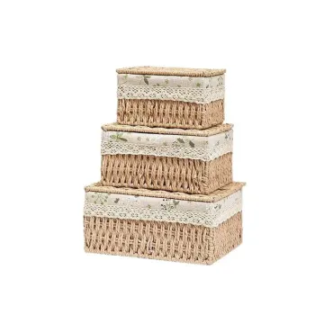 Woven Rattan Laundry Basket for Home Storage Organization
