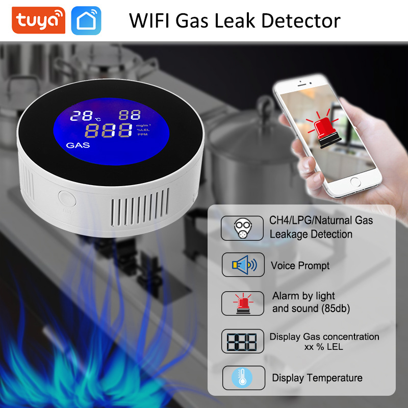 [Factory] Tuya smart wifi gas alarm gas natural gas liquefied petroleum gas leak detector APP