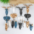 1pc Hanging Hook Animal Head Decorative Hook Deer Elephant Unicorn Rhinoceros Hanger Hook Keys Clothes Hat Wall Decoration Rack