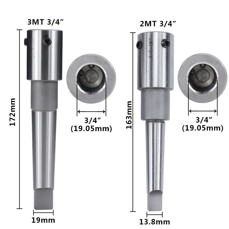 XCAN Morse Taper Arbor MT2/MT3 For Annular Cutter Hollow Drill Bit Clamp Chuck Magnetic Drill Extension Drilling Tool Holder