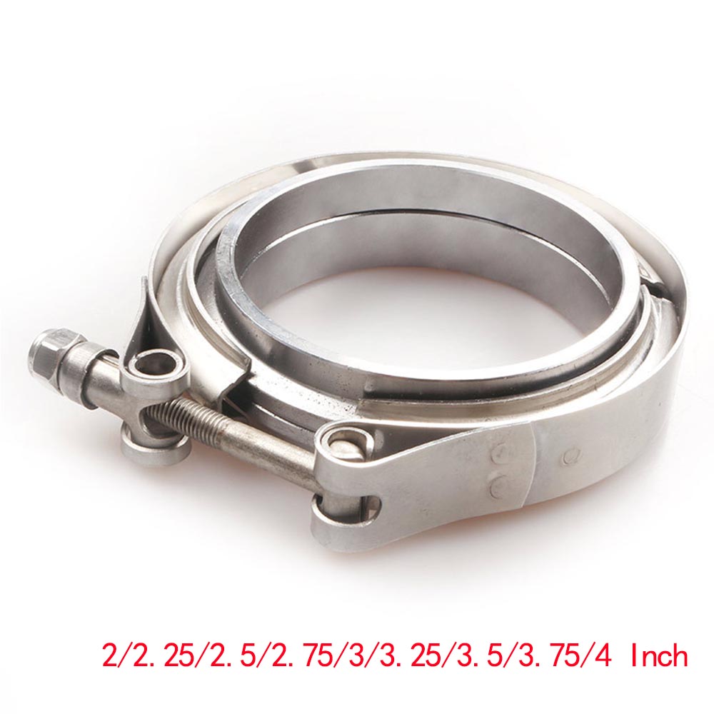 2/2.25/2.5/2.75/3/3.25/3.5/3.75/4 Inch V-Band Clamp Stainless Steel V-Band Flange Kit For Exhaust Pipes Car Exhaust System