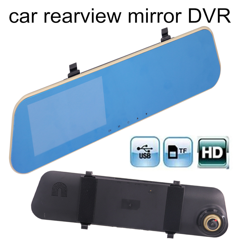 Full HD 1080p Dash Cam Car DVR Reverse Camera Auto 4.3 Inch Car Rear View Camera Mirror Digital Video Recorder Dual Lens
